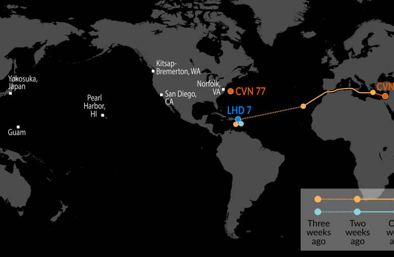 خريطة التحديث البحري الأمريكي تظهر مواقع مجموعات حاملات الطائرات في الشرق الأوسط حتى مارس 2026