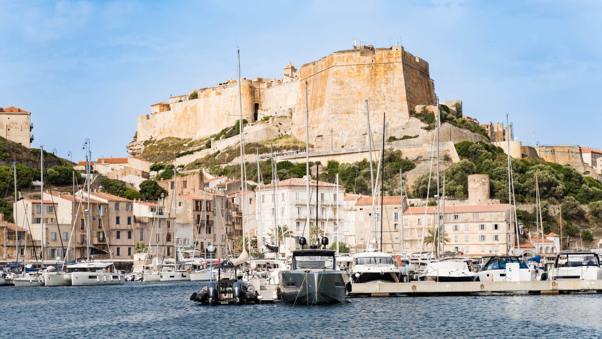 The limestone cliffs of Bonifacio in Corsica