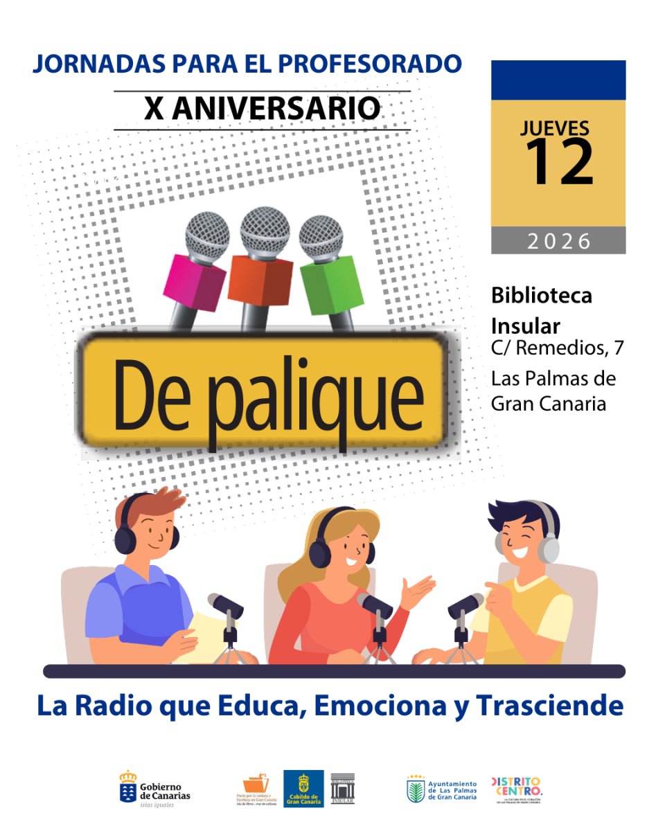 Plakat for X Aniversario de Palique, radioen som utdanner og begeistrer