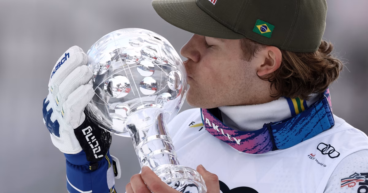 Lucas Pinheiro Braathen jubler efter sin sejr