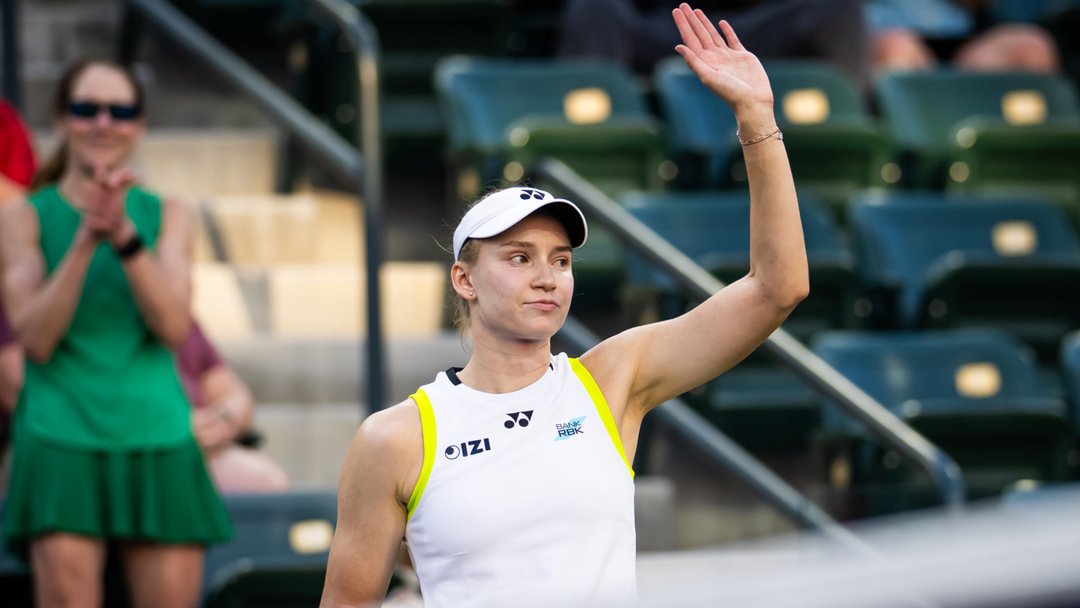 Elena Rybakina in action at Indian Wells