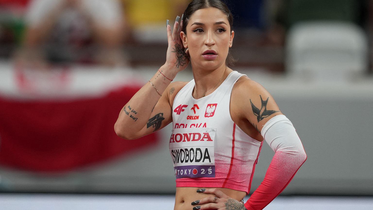 Ewa Swoboda in action during the world championships