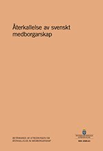 스웨덴 시민권에 관한 SOU 2026:21 보고서 표지