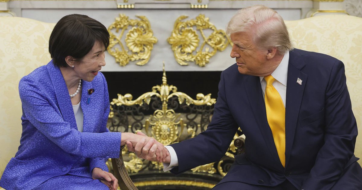 Il presidente Trump e il primo ministro giapponese Sanae Takaichi alla Casa Bianca