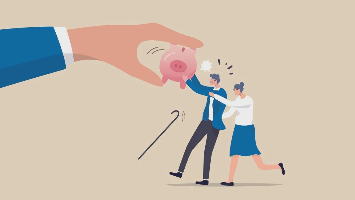 Older woman looking at paperwork at home