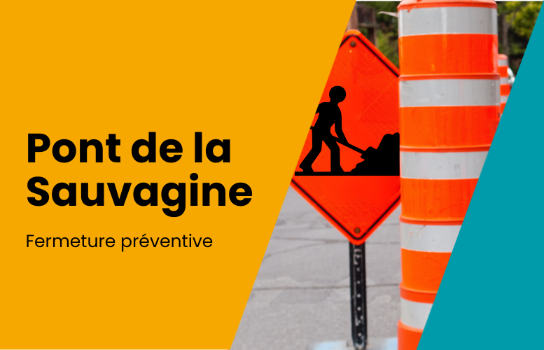 Groot gat in het wegdek van de brug La Sauvagine in Châteauguay