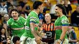 Les Raiders de Canberra célèbrent leur victoire en prolongation contre les Sea Eagles