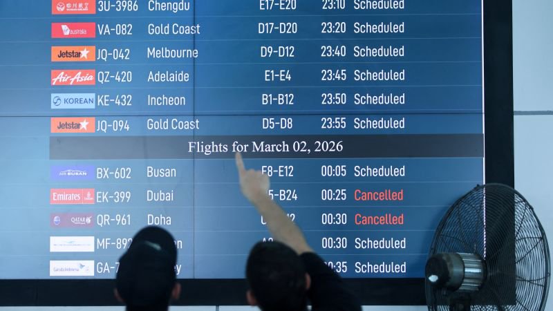 International airport with planes on the tarmac