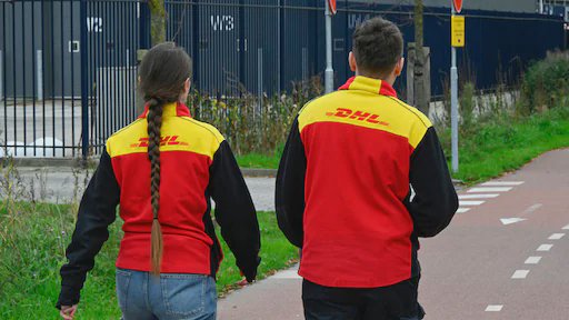 オランダにおけるDHLエクスプレスのストライキの様子