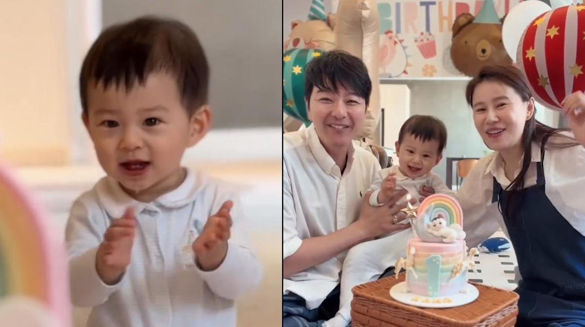 Edwin Siu and Priscilla Wong celebrate their son Siu Ha Ha's first birthday