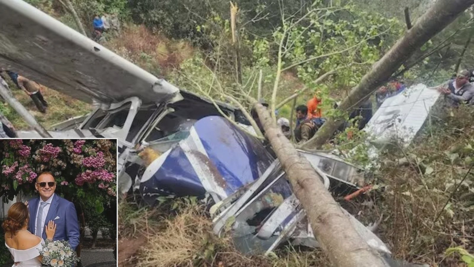 Wreckage of the plane in Guatemala