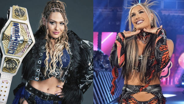 Tiffany Stratton celebra con el maletín de Money in the Bank