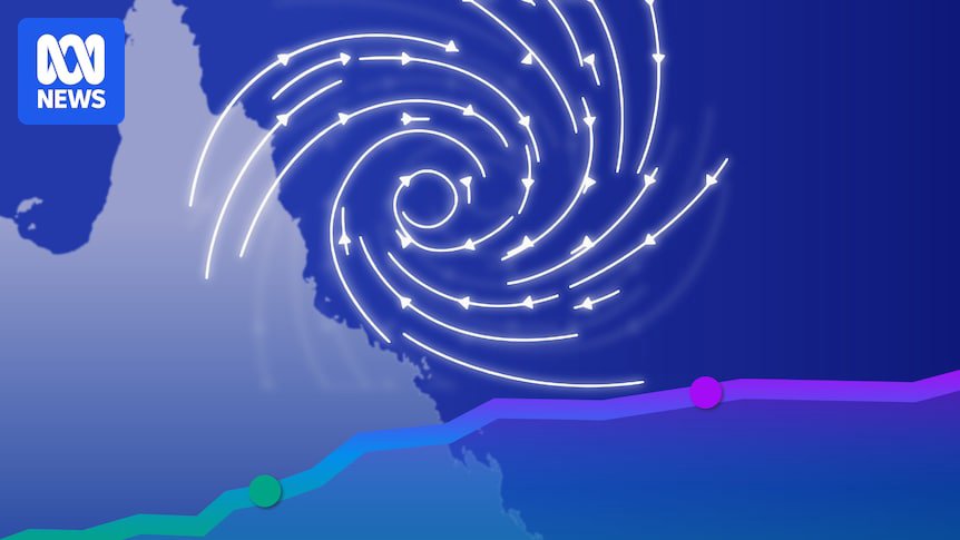 熱帶氣旋娜瑞兒在海岸附近的衛星雲圖