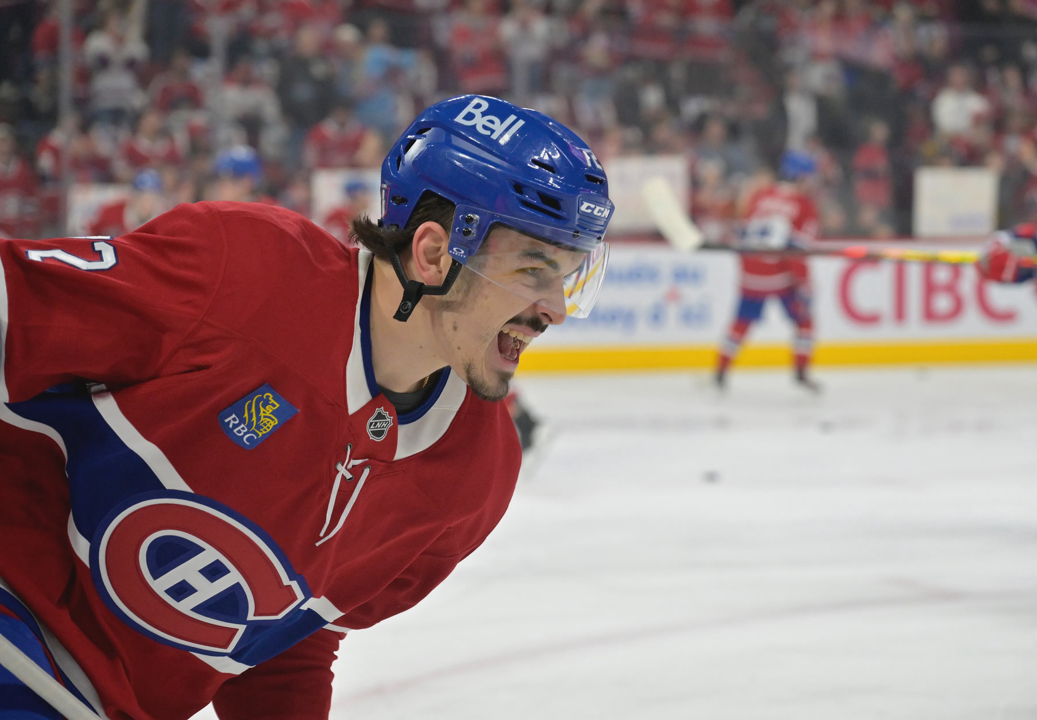 Arber Xhekaj on the ice for the Montreal Canadiens