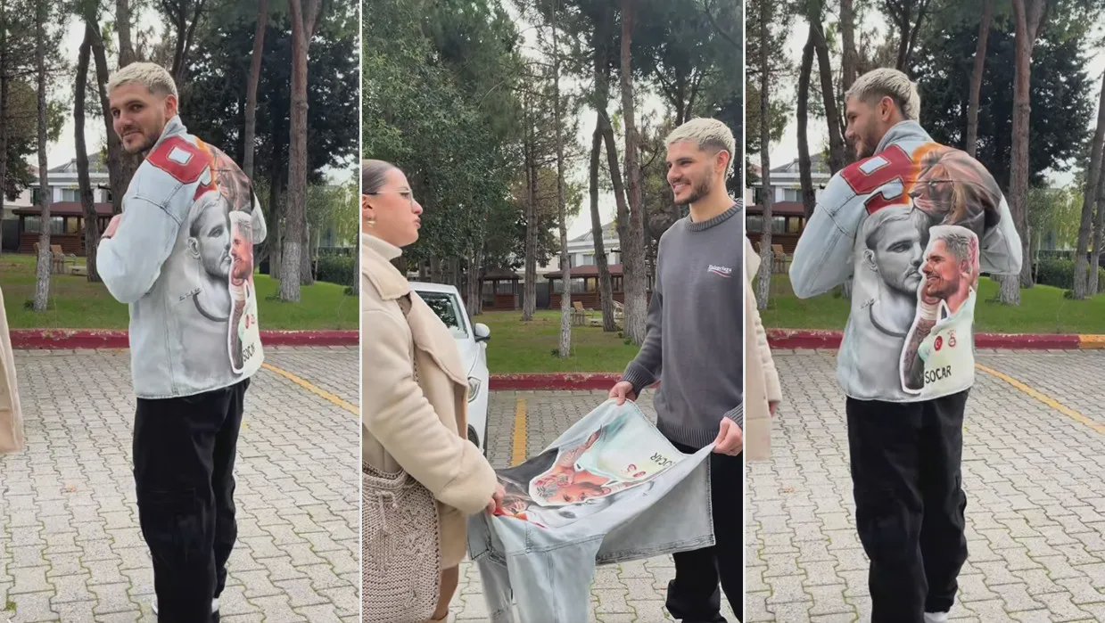 Mauro Icardi överraskad av kosovansk konstnär