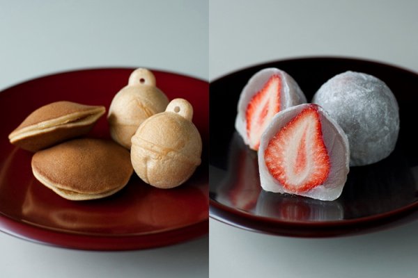 Hermosa selección de wagashi de temporada