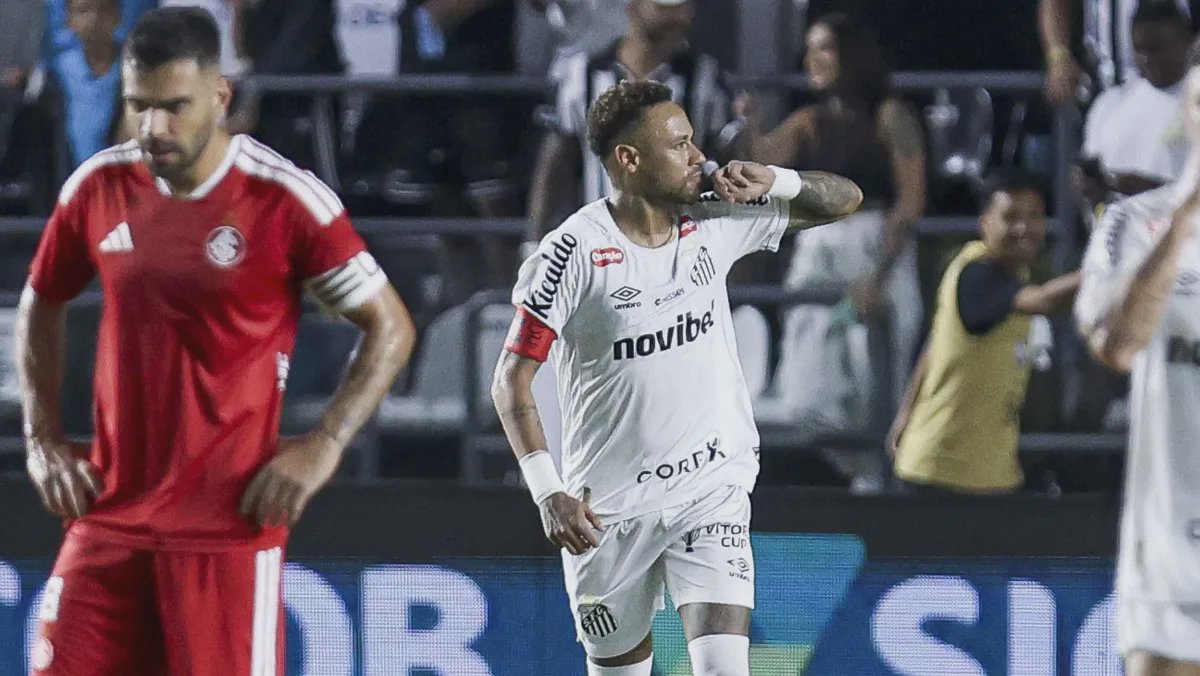 Santos FC players in action at the Vila Belmiro Stadium