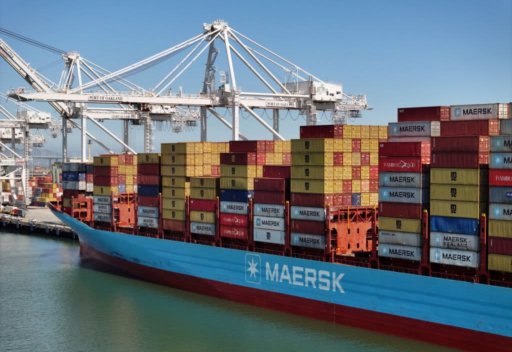Maersk container ship at sea