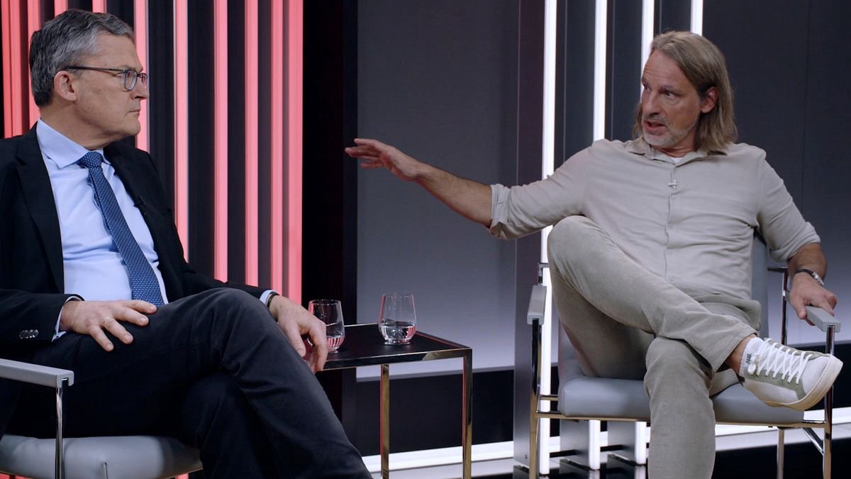 Sandra Maischberger in her talk show