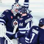Winnipeg Jets defenceman Josh Morrissey in action against the Anaheim Ducks