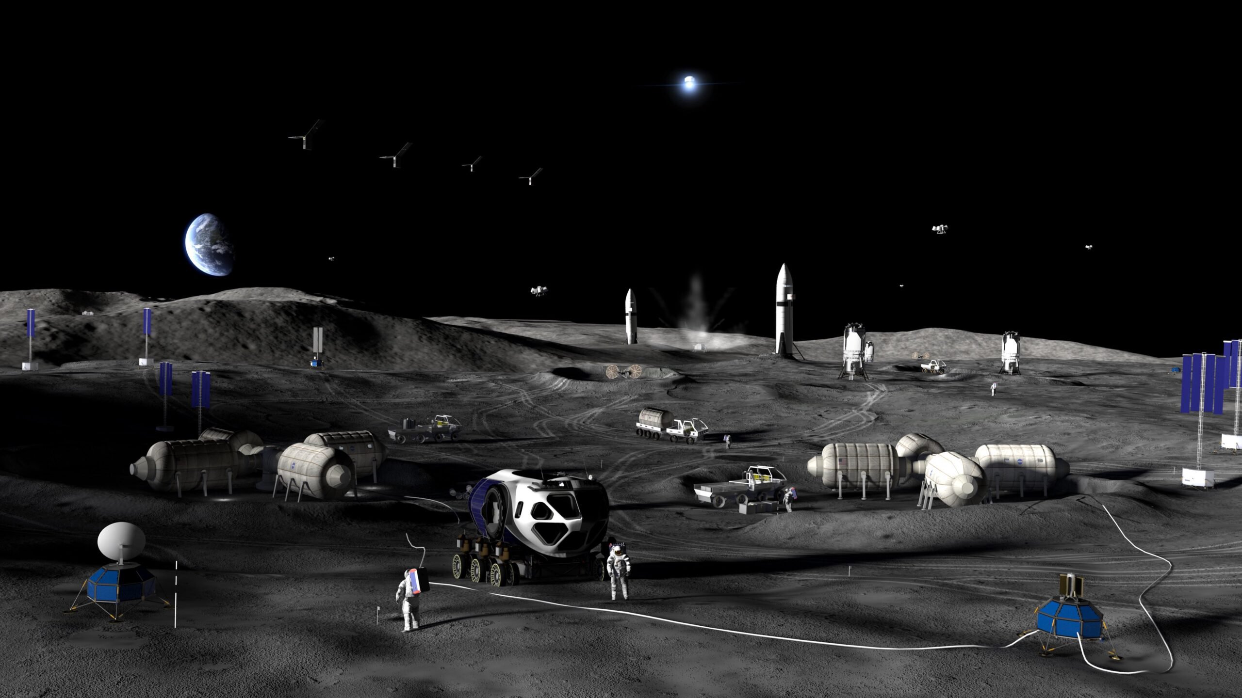 Artist's rendering of NASA's new lunar base