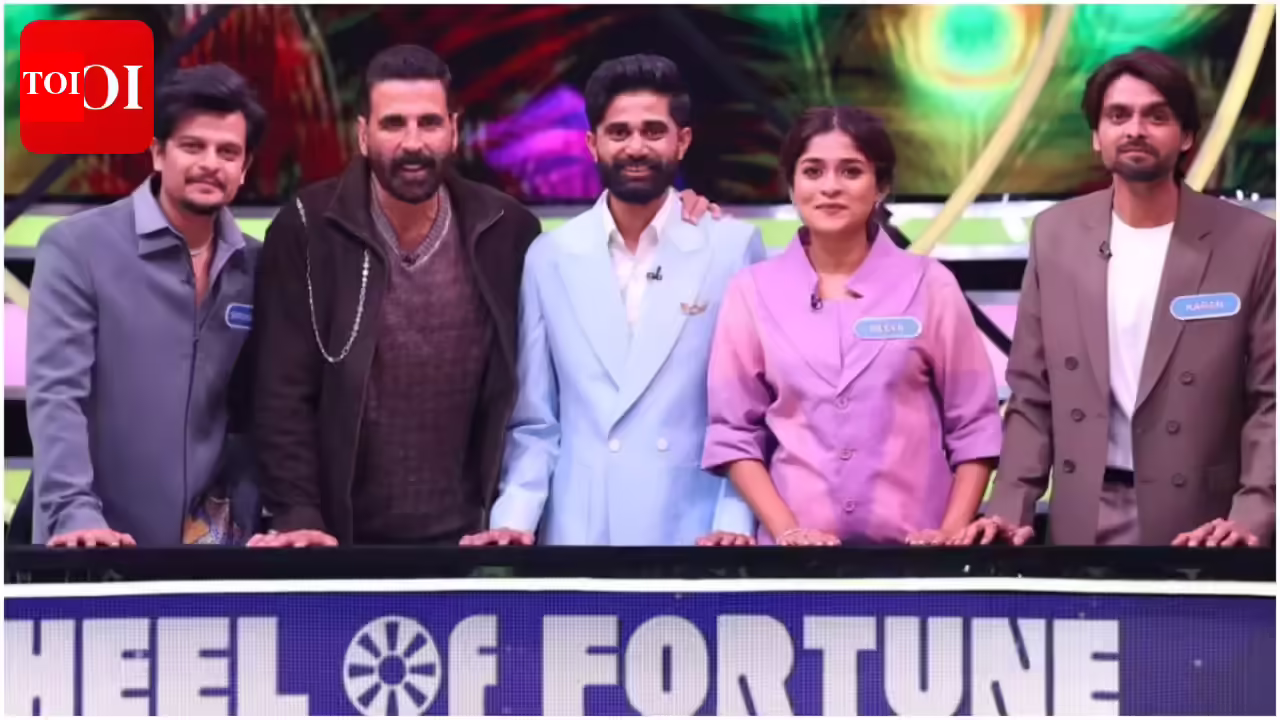 Akshay Kumar op de set van Wheel of Fortune India