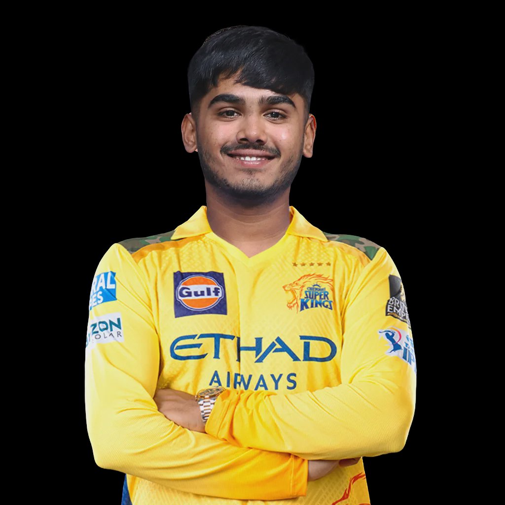 Ayush Mhatre i CSK-farver