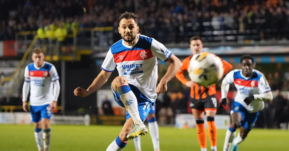 Intense action from the Dundee United vs Rangers match