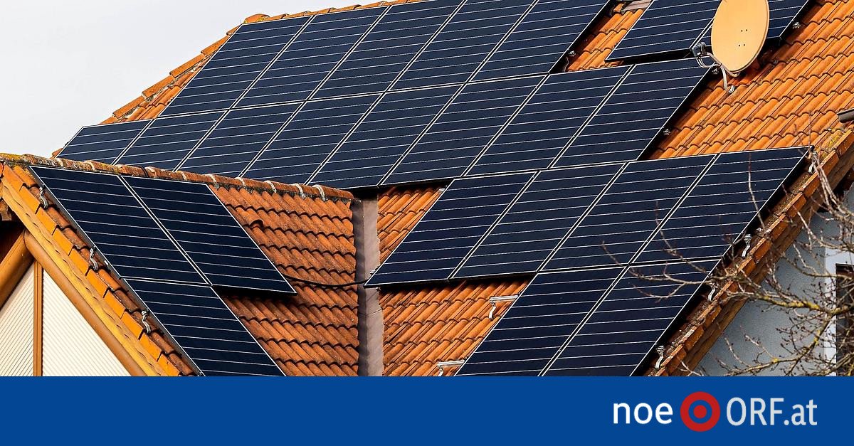 Solar panel system on a roof in Austria