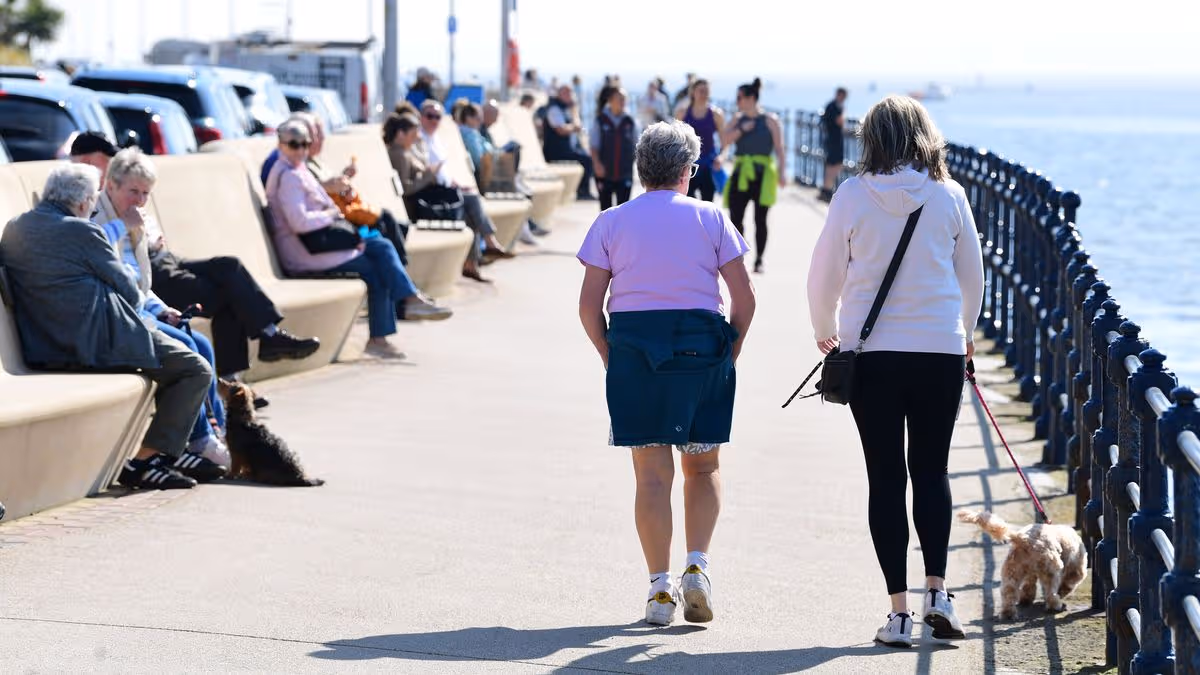 Bank holiday crowd enjoying a day out in the UK
