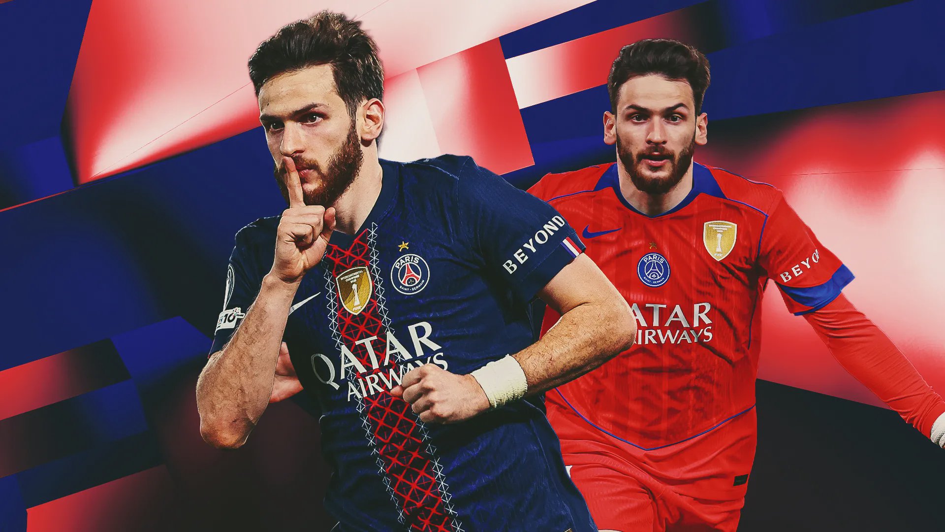 Khvicha Kvaratskhelia celebrating for PSG